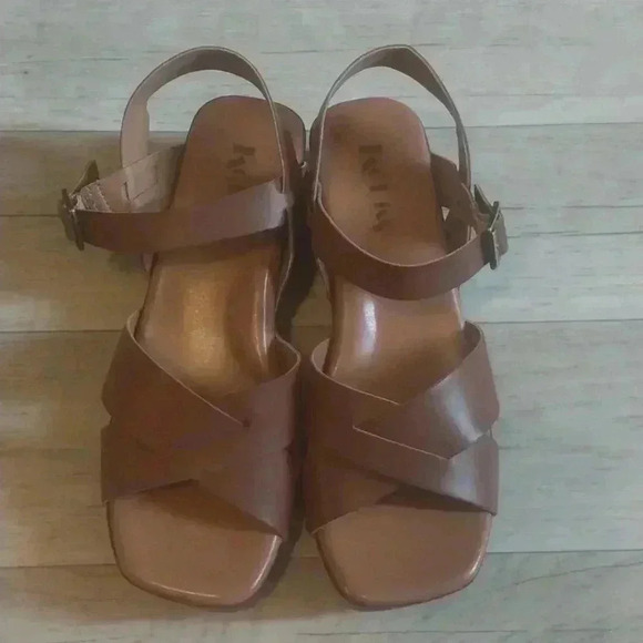 NEW ! Korks Clog Platform Sandals Brown Size 9 - Picture 1 of 8